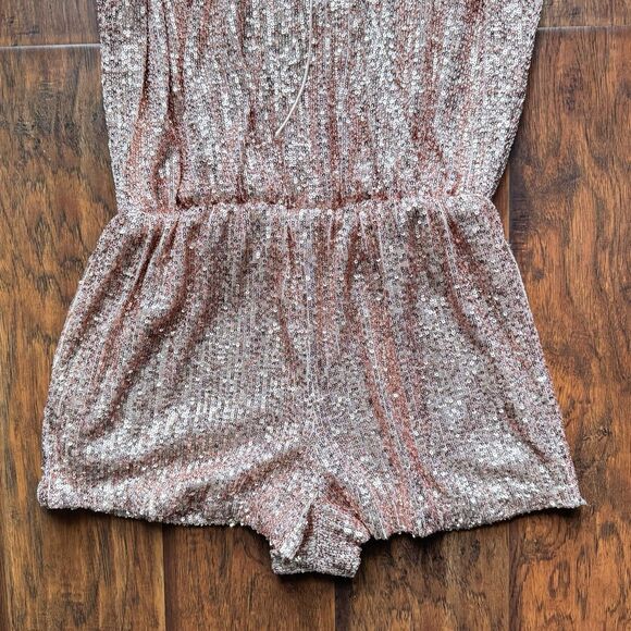 Juan Carlos Pink Sequin Romper Sz Small Bachelorette Birthday Party Vegas Bridal - Picture 12 of 15